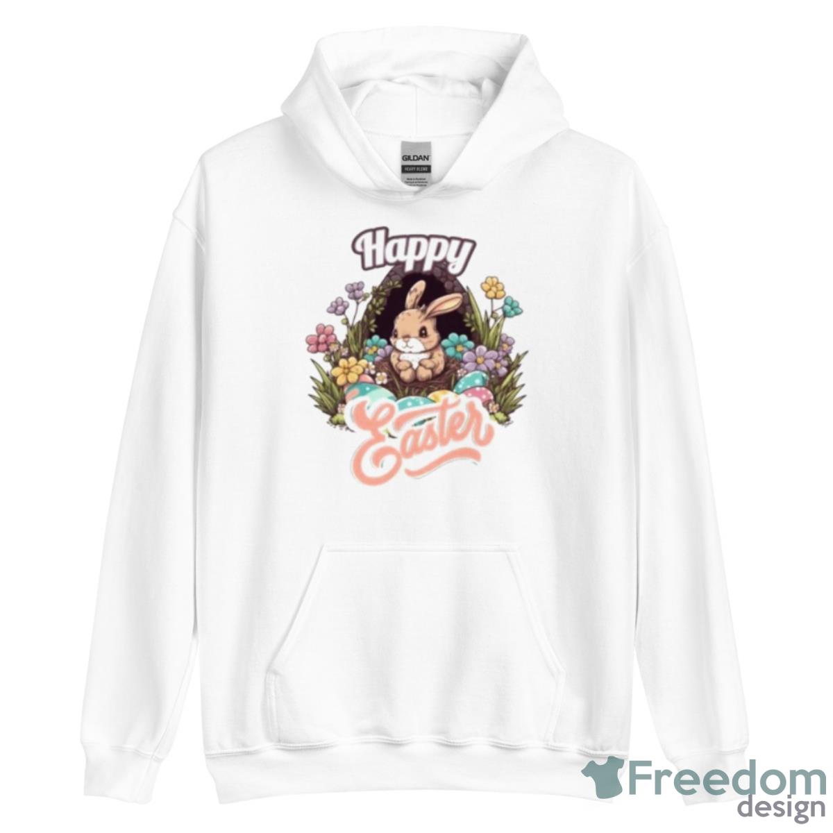 Happy Easter Kawaii Easter Bunny Shirt - Unisex Heavy Blend Hooded Sweatshirt