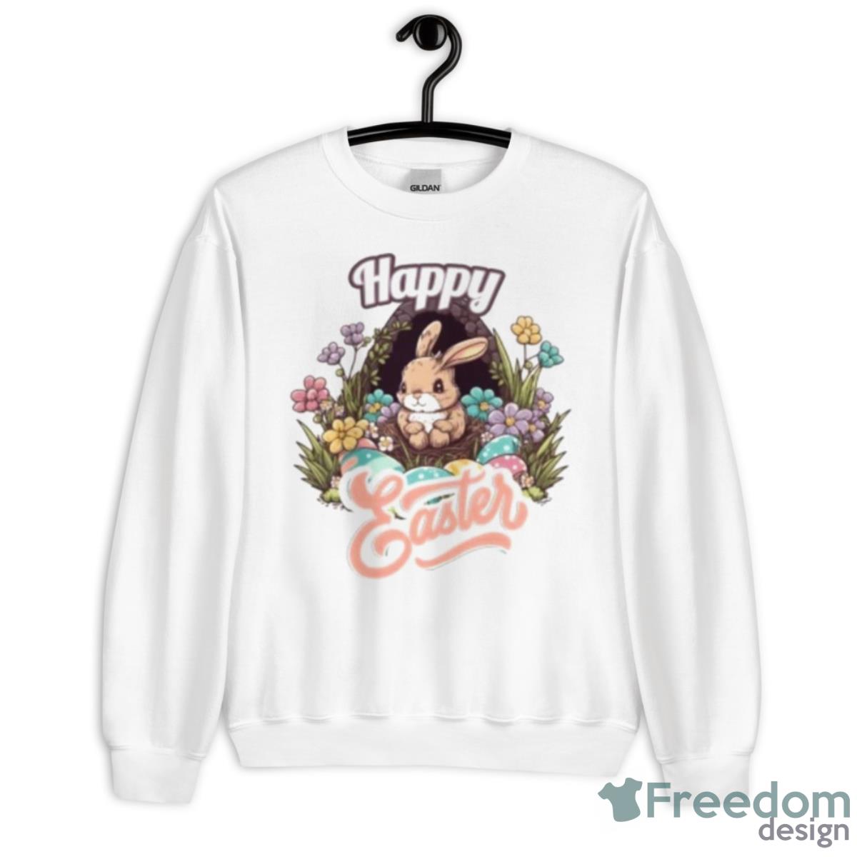 Happy Easter Kawaii Easter Bunny Shirt - Unisex Heavy Blend Crewneck Sweatshirt