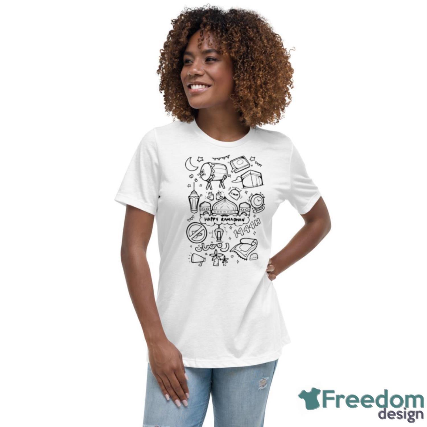 Happy Ramadan Shirt - Womens Relaxed Short Sleeve Jersey Tee Happy Ramadan Shirt - Womens Relaxed Short Sleeve Jersey Tee