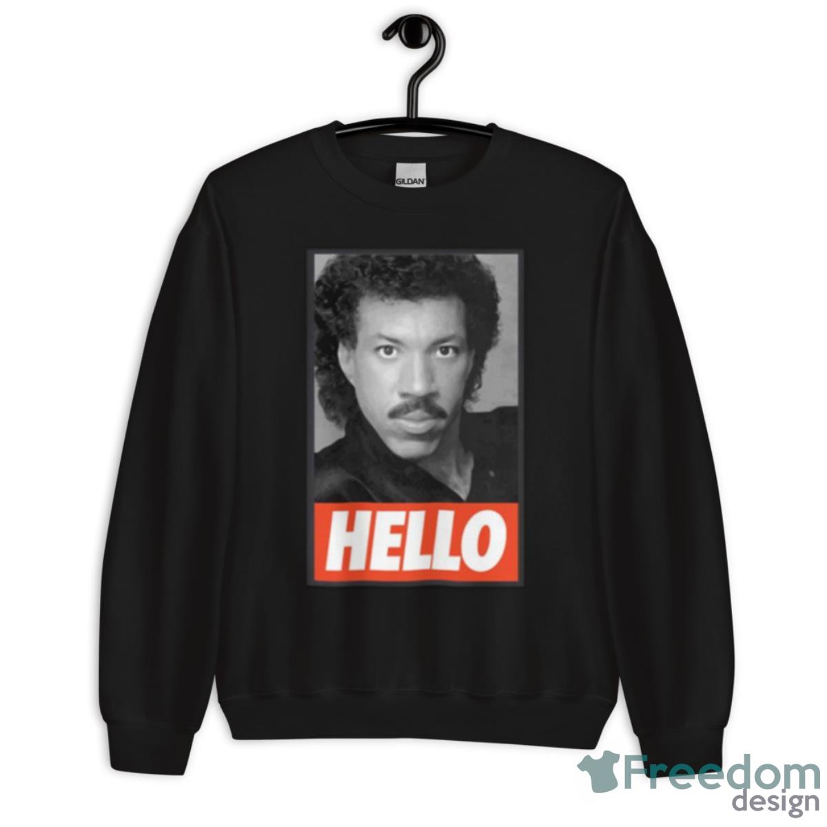 Hello Graphic Lionel Richie Icon Shirt - Unisex Crewneck Sweatshirt