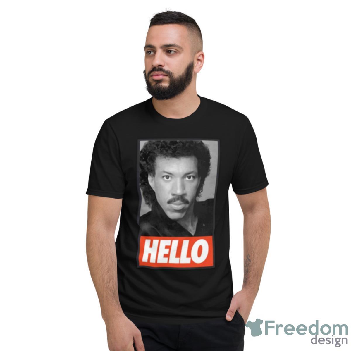 Hello Graphic Lionel Richie Icon Shirt - Short Sleeve T-Shirt