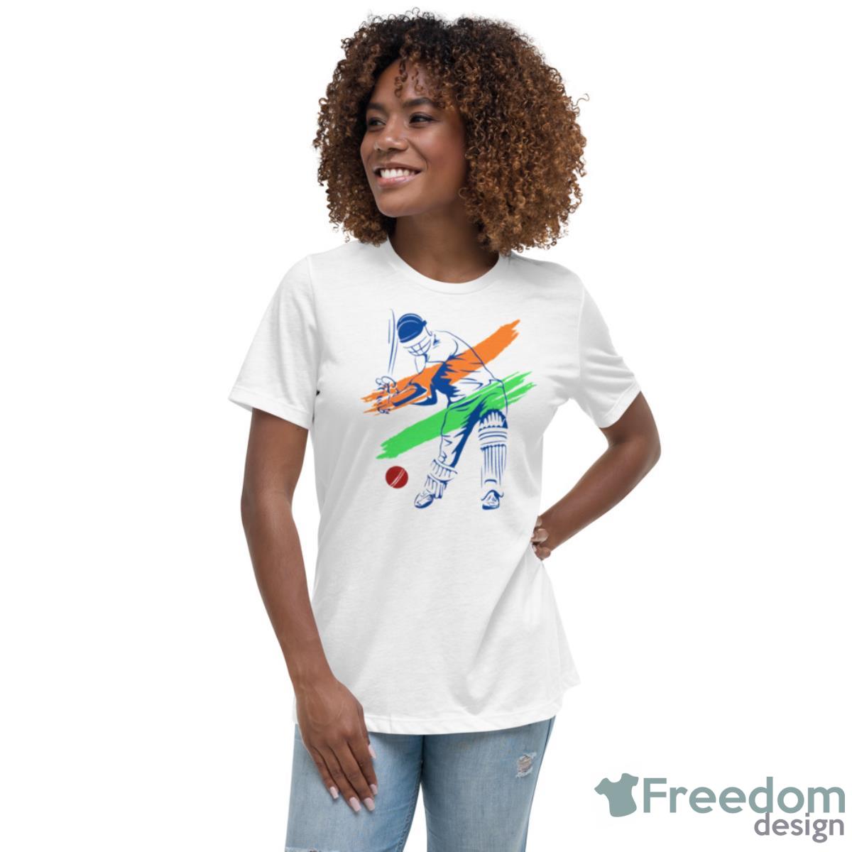 Hit The Ball Cricket Players Shirt - Womens Relaxed Short Sleeve Jersey Tee Hit The Ball Cricket Players Shirt - Womens Relaxed Short Sleeve Jersey Tee