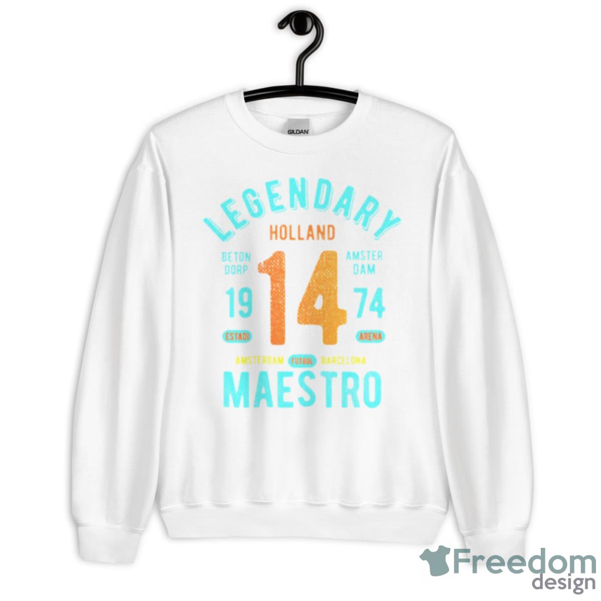 Holland Legendary Maestro 14 Oranje Football Shirt - Unisex Heavy Blend Crewneck Sweatshirt