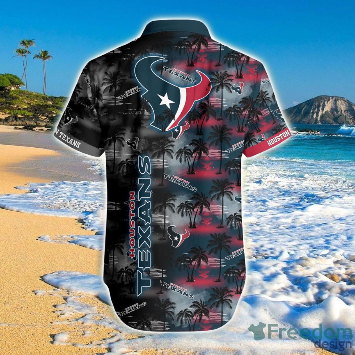 Houston Texans Hawaiian Shirt Palm Tree Pattern For Men And Women Product Photo 2