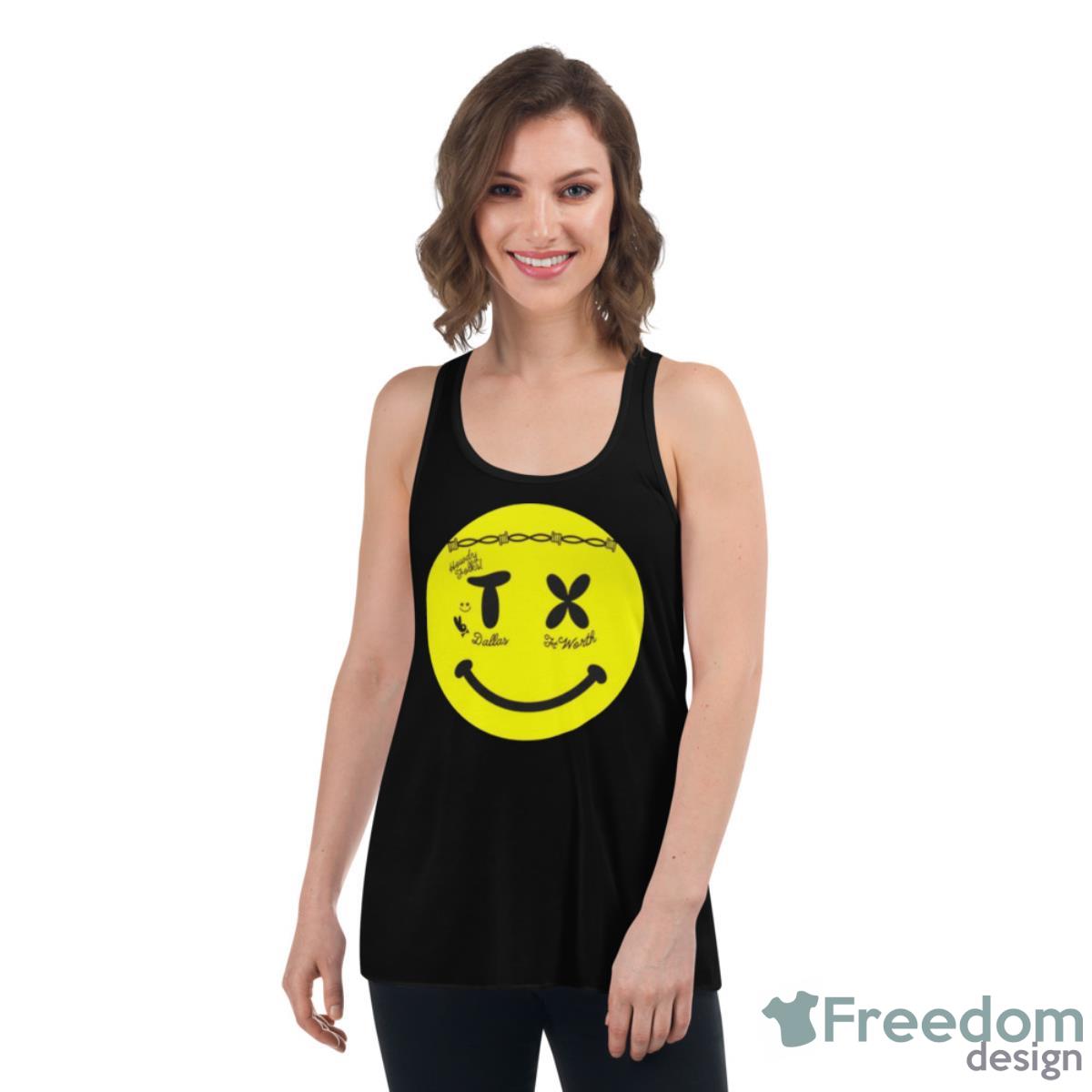 Howdy Folks Dallas Worth Smiley Face Shirt - Womens Flowy Racerback Tank Howdy Folks Dallas Worth Smiley Face Shirt - Womens Flowy Racerback Tank