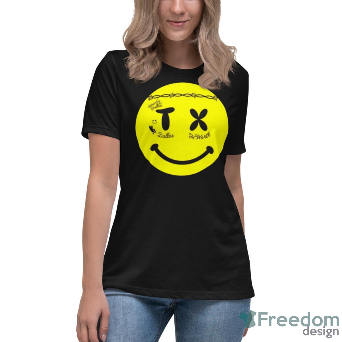Howdy Folks Dallas Worth Smiley Face Shirt - Womens Relaxed Short Sleeve Jersey Tee Howdy Folks Dallas Worth Smiley Face Shirt - Womens Relaxed Short Sleeve Jersey Tee