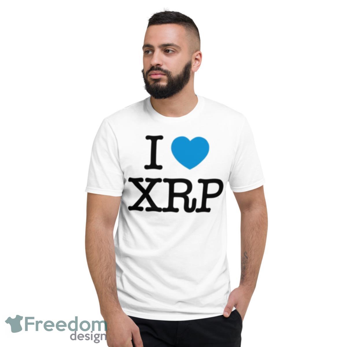 I Love Xrp Ripple Crypto Blue Heart Blue Protocol Shirt - Short Sleeve T-Shirt