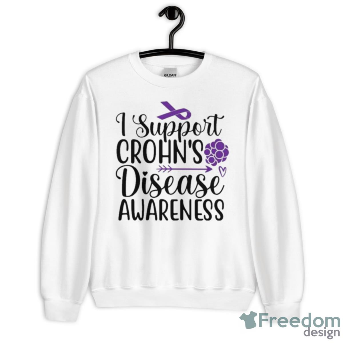 I Support Crohn’s Disease Awareness Shirt - Unisex Heavy Blend Crewneck Sweatshirt