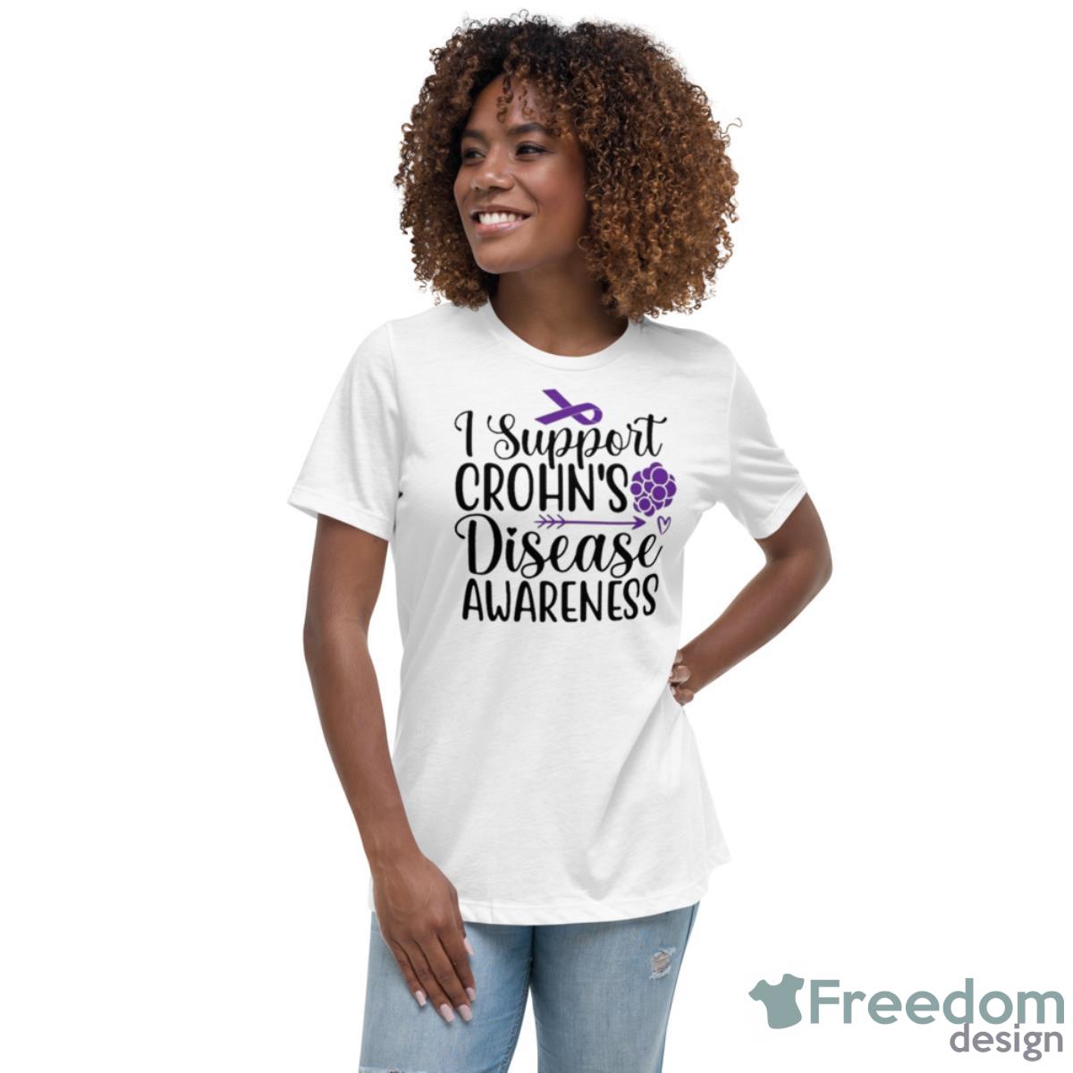 I Support Crohn’s Disease Awareness Shirt - Womens Relaxed Short Sleeve Jersey Tee I Support Crohn’s Disease Awareness Shirt - Womens Relaxed Short Sleeve Jersey Tee