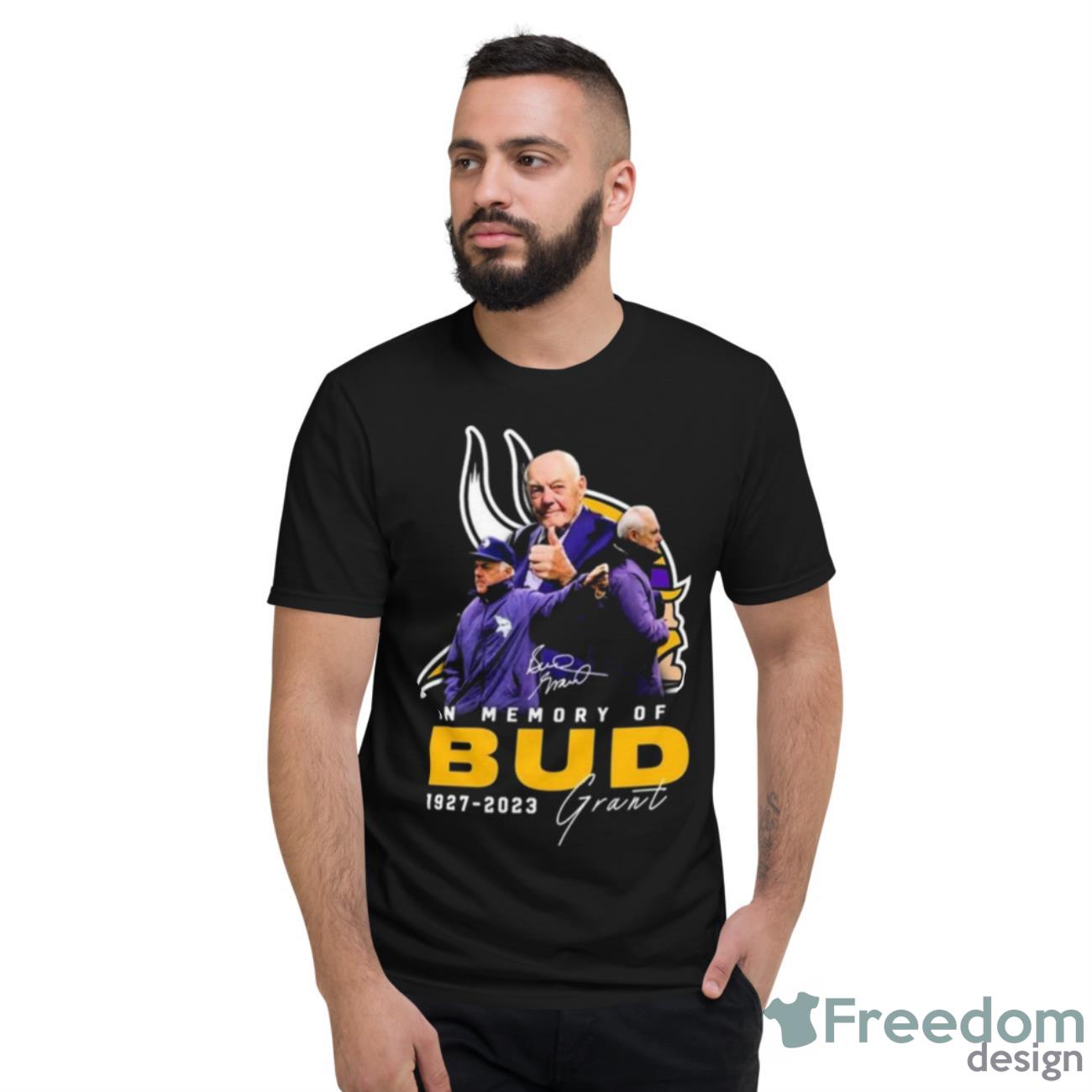 In Memory Of Coach Bud Grant 1927 2023 Signature Shirt - Short Sleeve T-Shirt