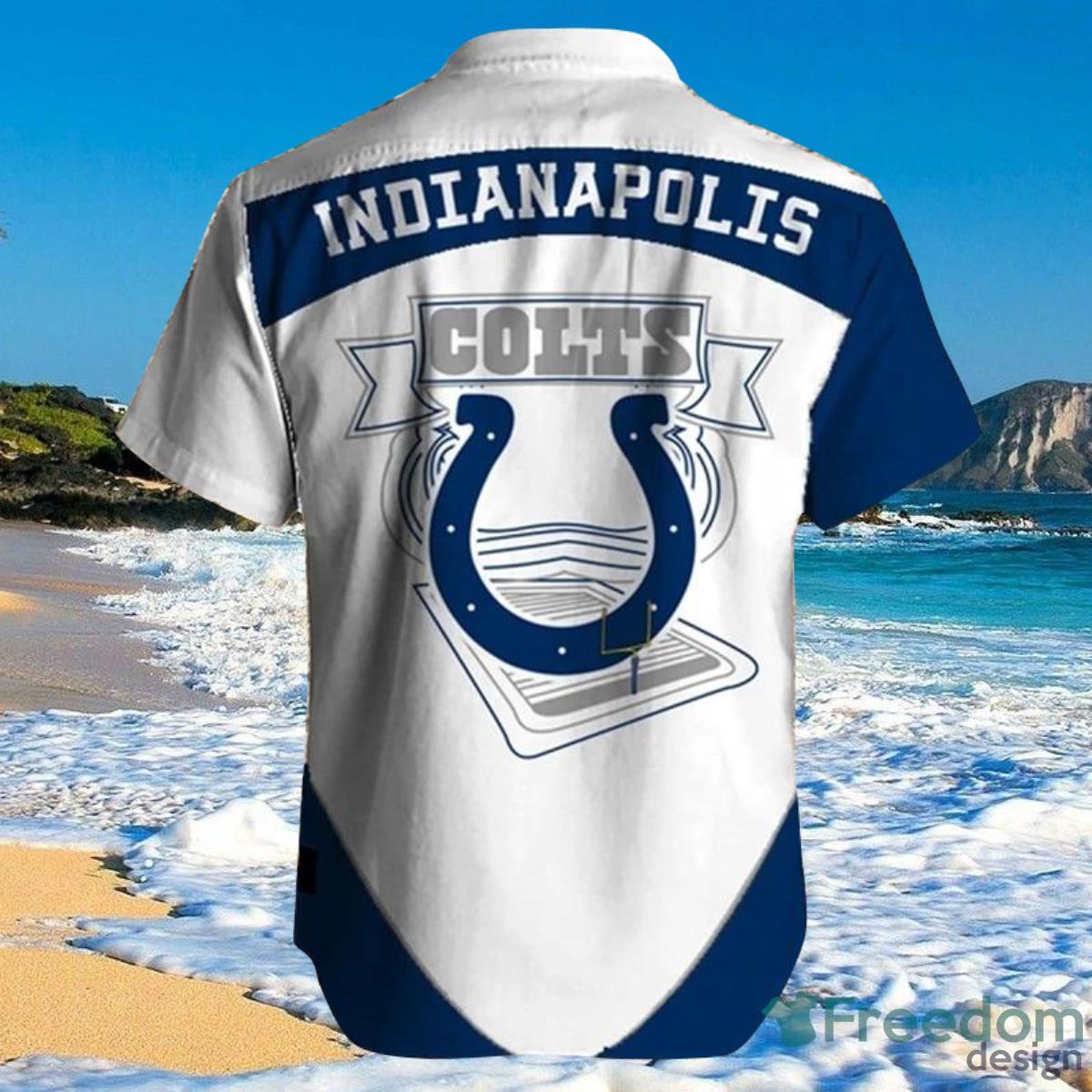 Indianapolis Colts Hawaiian Shirt Fireball Button Short Sleeve Product Photo 2