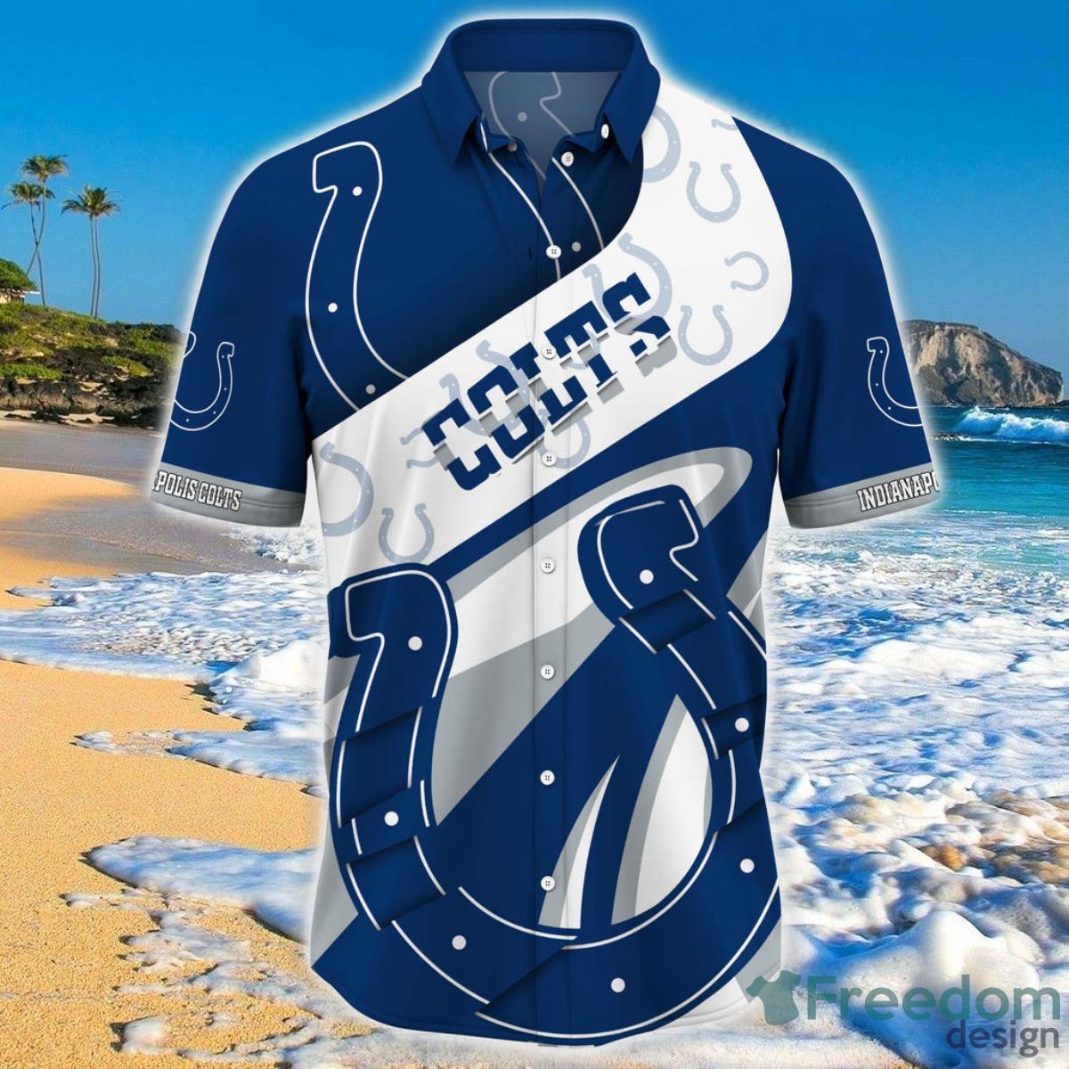 Indianapolis Colts NFL Hawaiian Shirt Short Sleeve Big Logo Product Photo 1