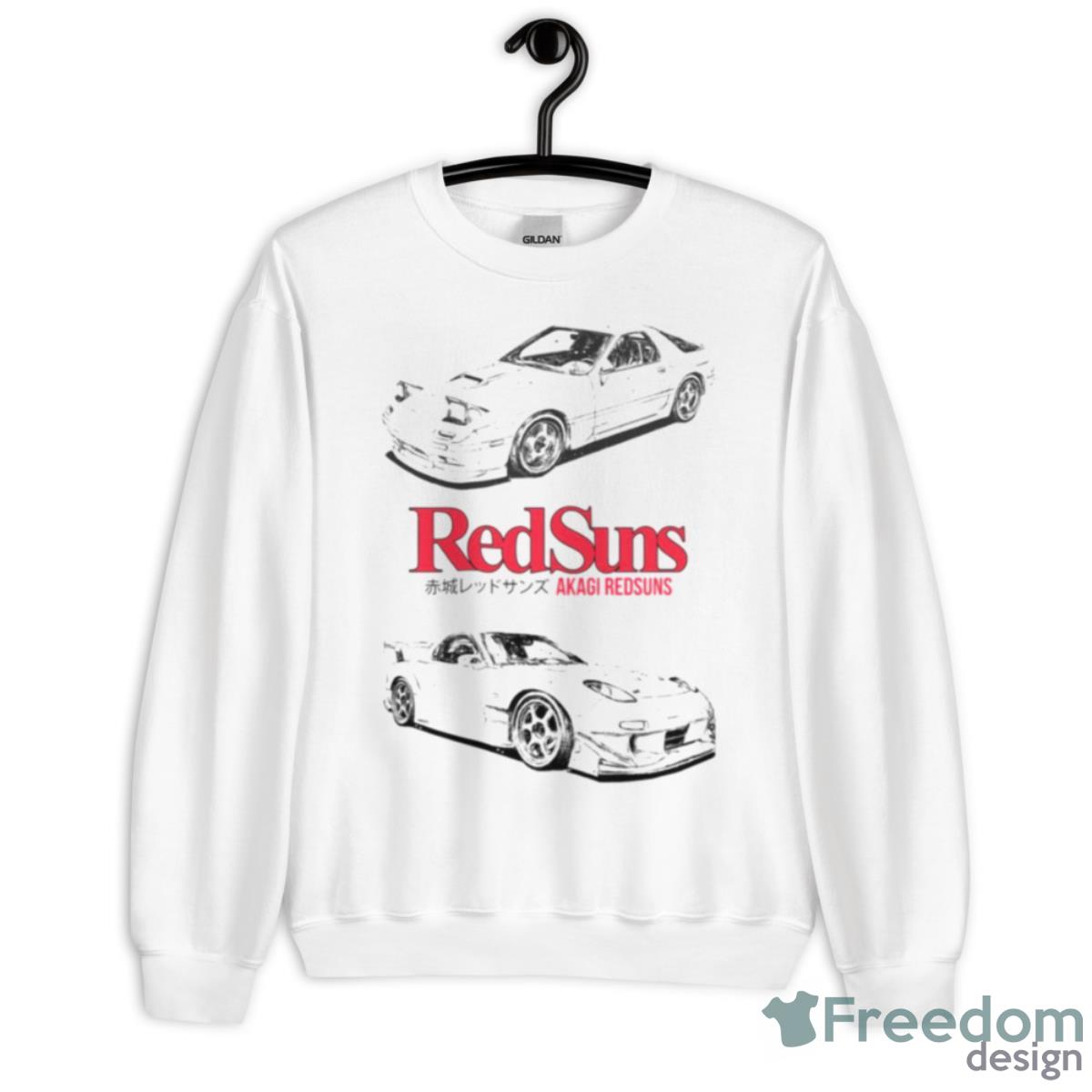 Initial D Akagi Redsuns Manga White Car Shirt - Unisex Heavy Blend Crewneck Sweatshirt
