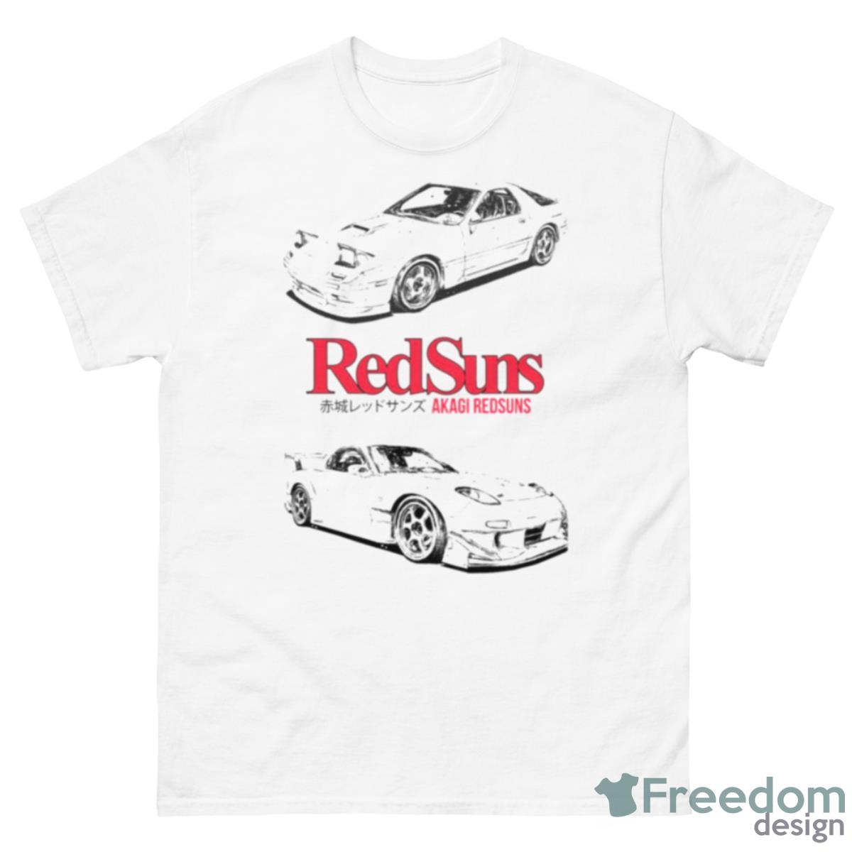 Initial D Akagi Redsuns Manga White Car Shirt - 500 Men’s Classic Tee Gildan