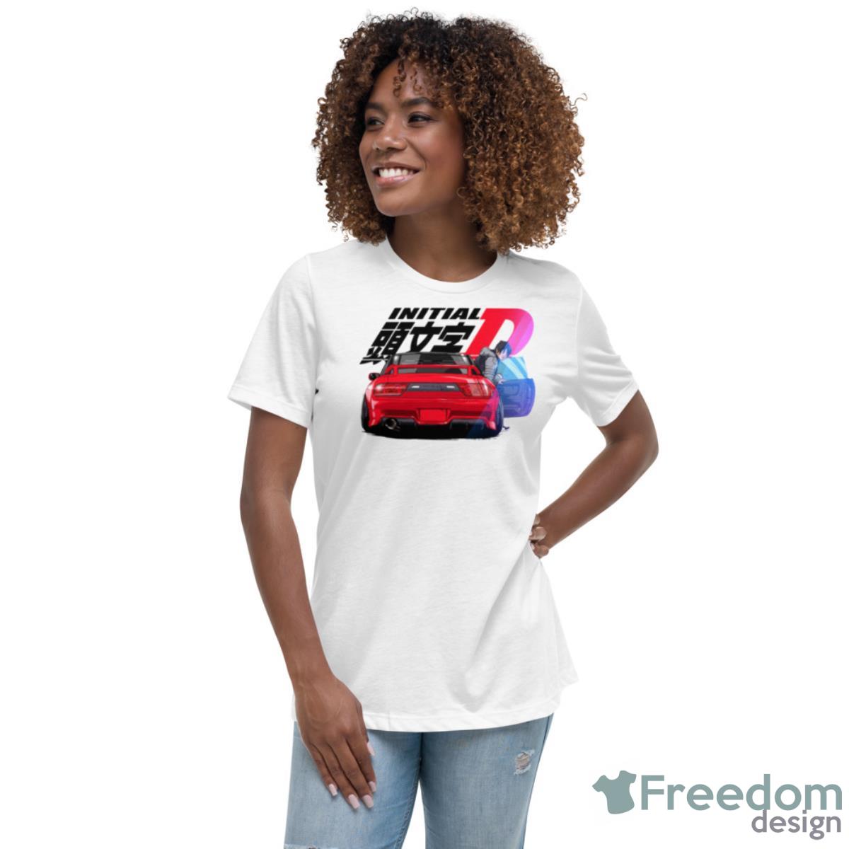 Initial D Japanese Street Racing Manga Series Character Artwork Shirt - Womens Relaxed Short Sleeve Jersey Tee Initial D Japanese Street Racing Manga Series Character Artwork Shirt - Womens Relaxed Short Sleeve Jersey Tee