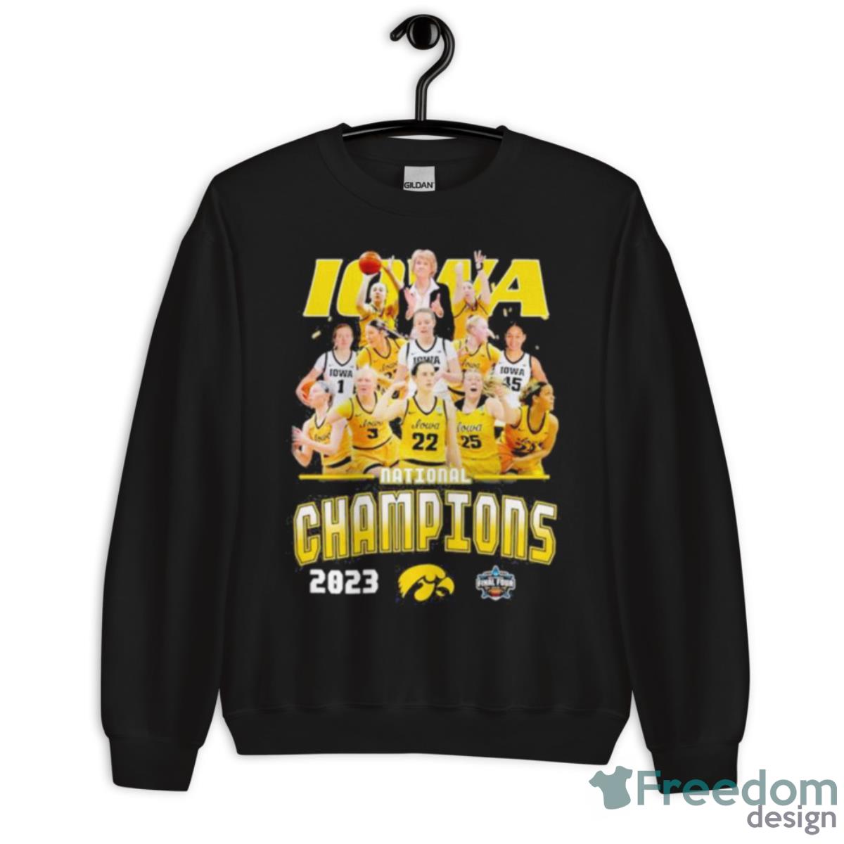 Iowa Hawkeyes Team 2023 NCAA Women’s Basketball National Champions Shirt - Unisex Crewneck Sweatshirt