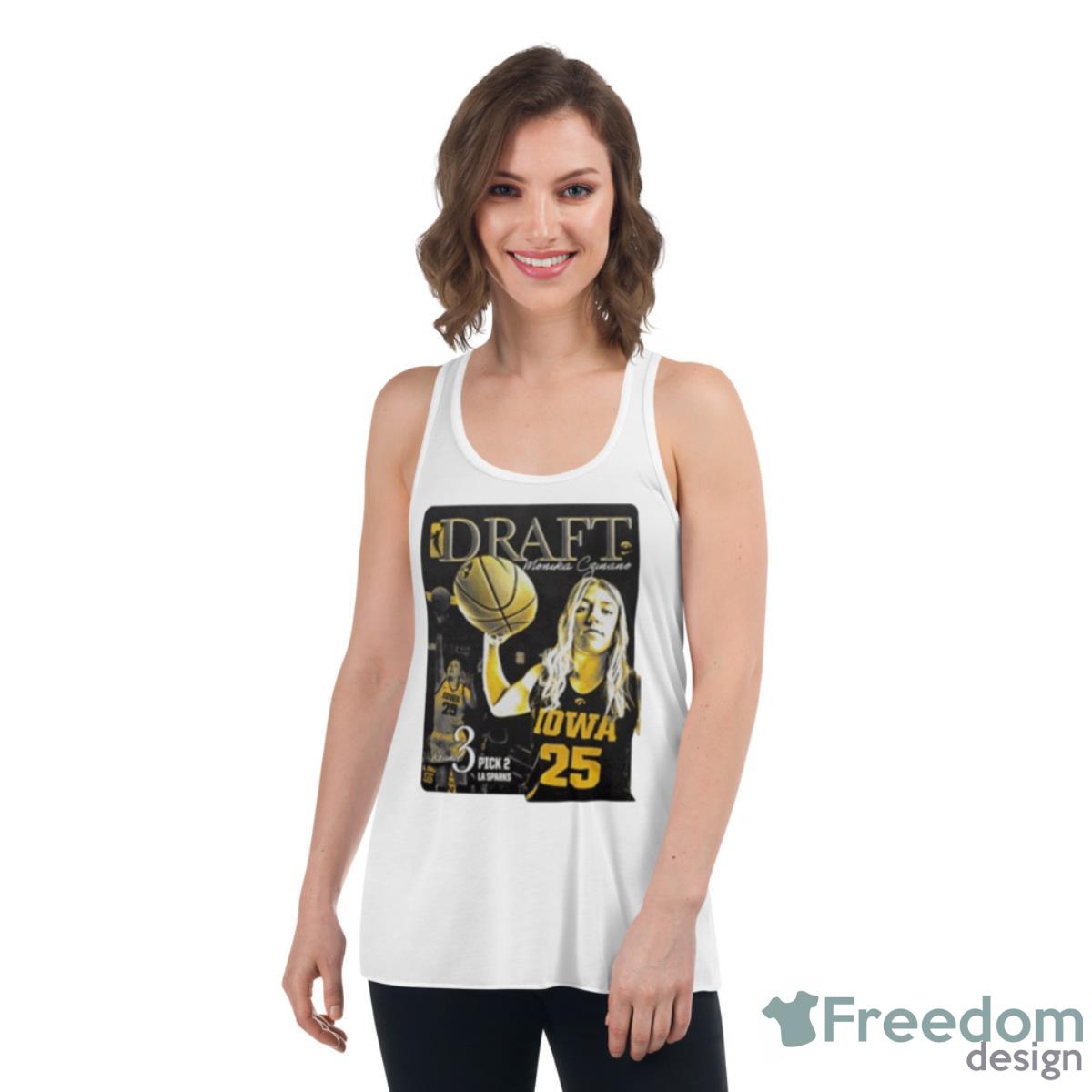 Iowa WoNFL Basketball Draft Monika Czinano Round 3 Pick 2 La Sparks Shirt - Womens Flowy Racerback Tank Iowa WoNFL Basketball Draft Monika Czinano Round 3 Pick 2 La Sparks Shirt - Womens Flowy Racerback Tank