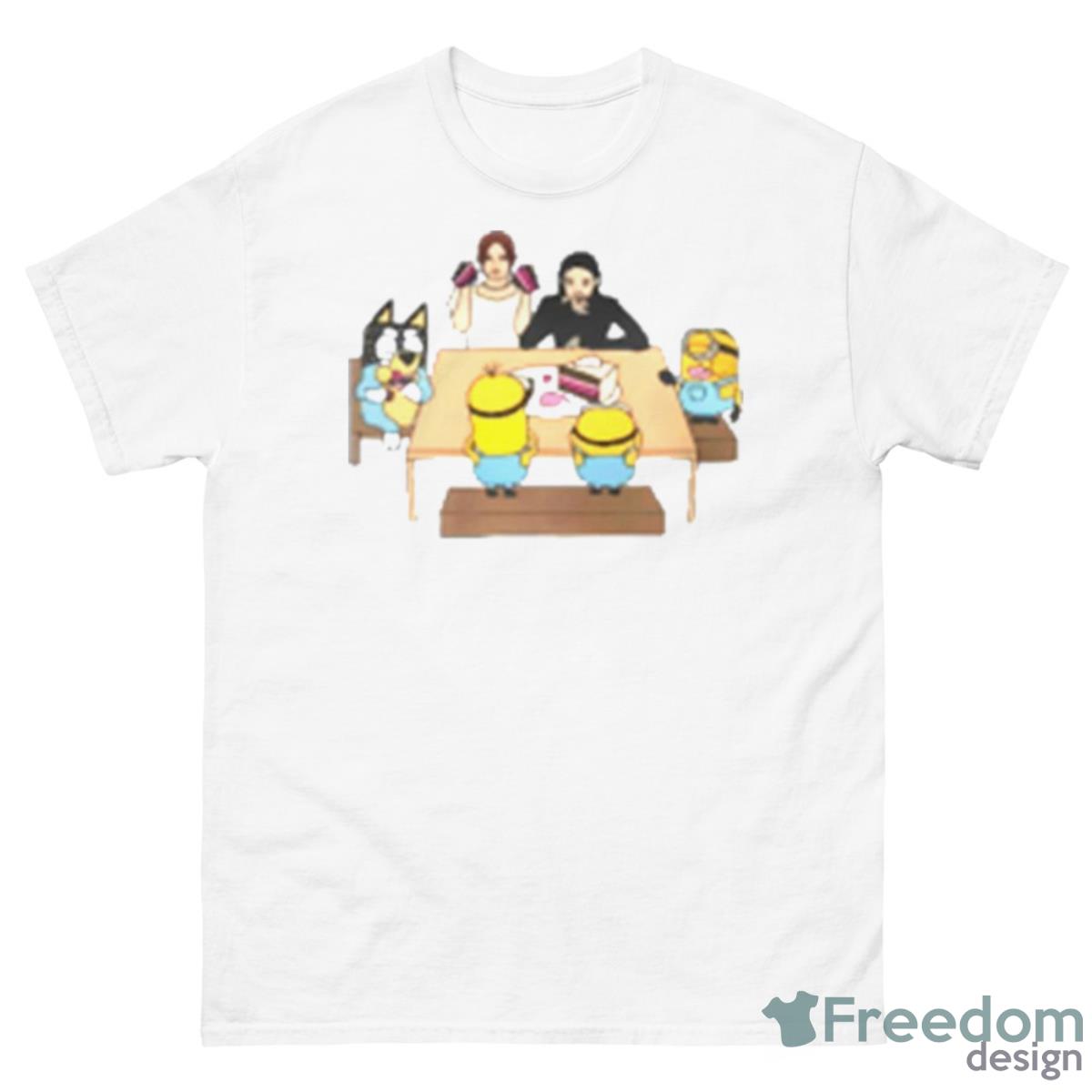 Irene And Seulgi Bandit Heeler And 3 Main Minions Sharing A Four Layer Ice Cream Cake Shirt - 500 Men’s Classic Tee Gildan