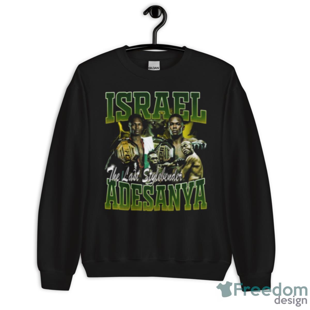 Israel Adesanya Bootleg Green Design Shirt - Unisex Crewneck Sweatshirt