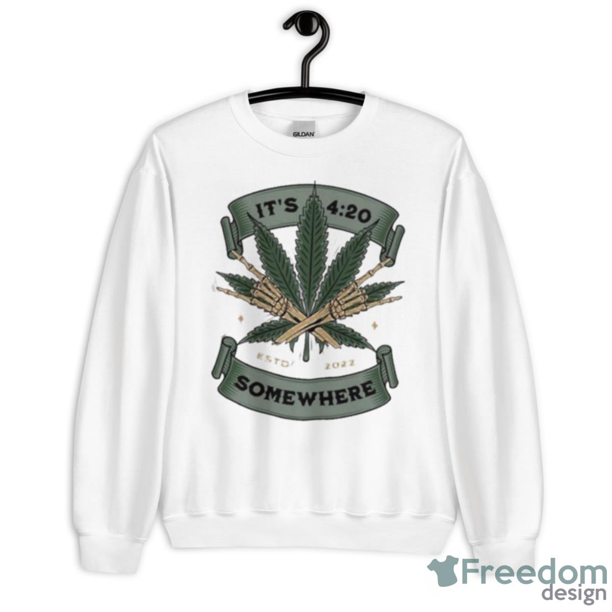 It’s 420 Somewhere Weed Shirt - Unisex Heavy Blend Crewneck Sweatshirt