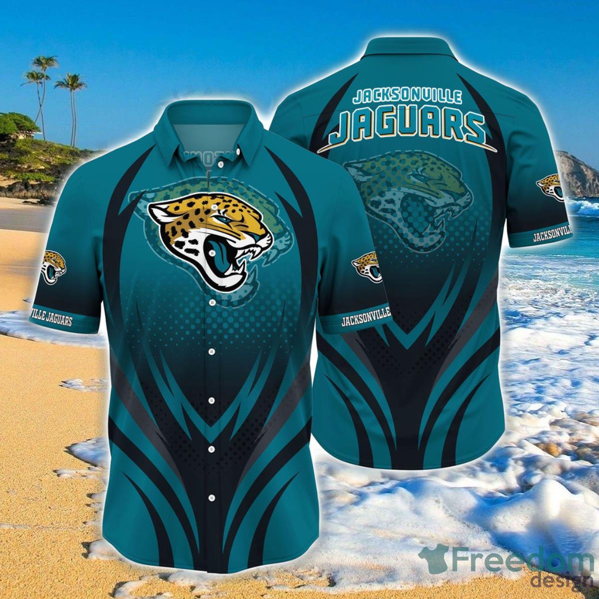 Nfl Jacksonville Jaguars Teal Flower Trendy Hawaiian Shirt V2 Aloha Shirt -  Trendy Aloha