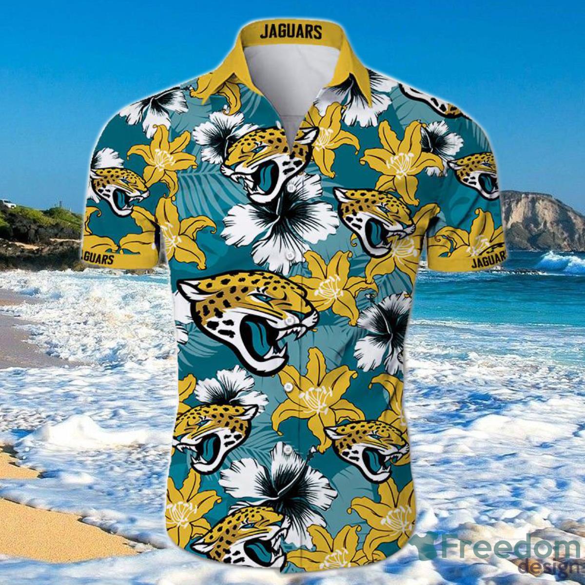 Jacksonville Jaguars Tropical Flower Aloha Hawaiian Shirt & Short