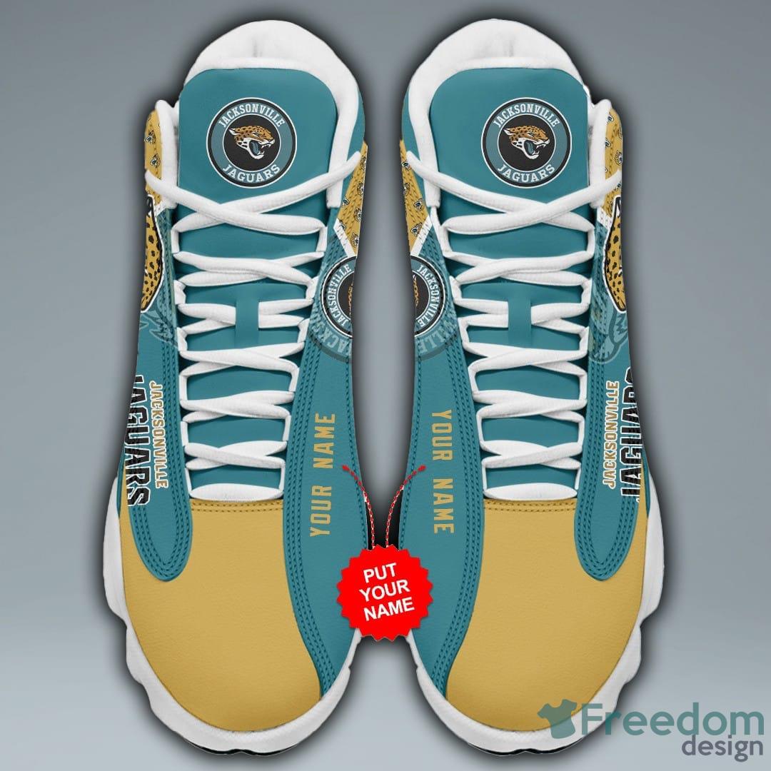 Jacksonville Jaguars Air Jordan 13 Sneakers Shoes Custom Name Personalized  Gifts