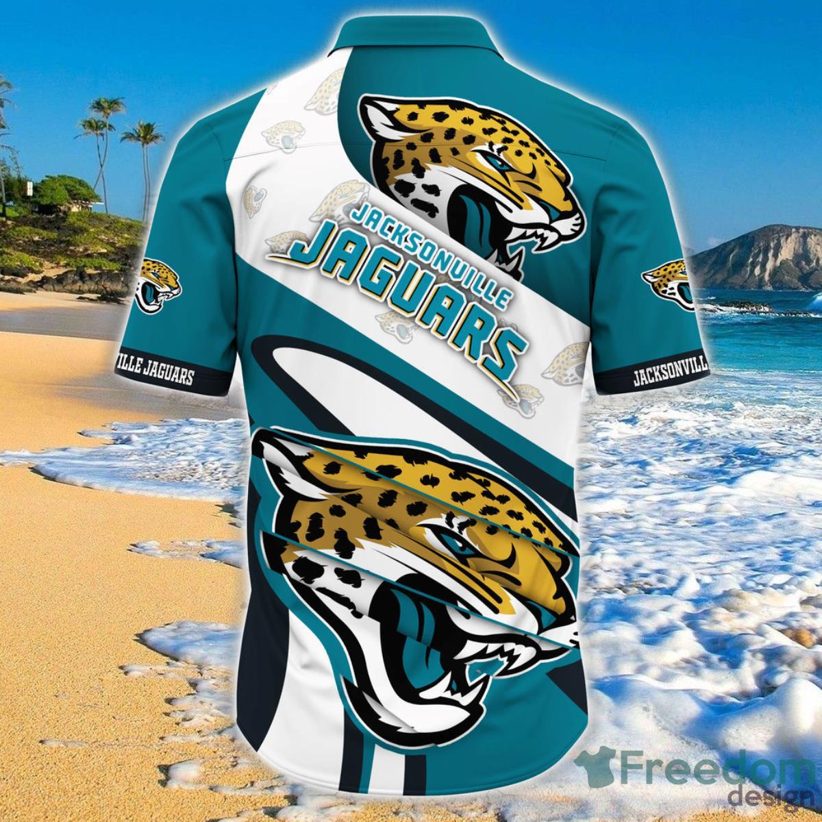 Jacksonville Jaguars NFL Hawaiian Shirt Short Sleeve Big Logo Product Photo 2