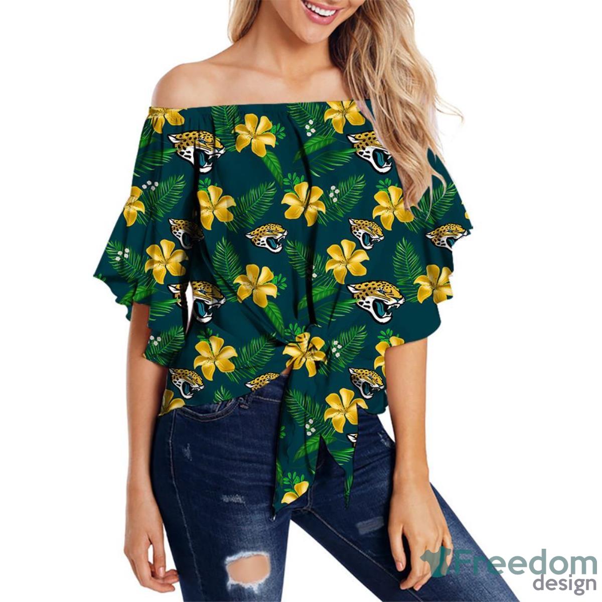 Jacksonville Jaguars Women's Shirt Floral Printed Strapless Short Sleeve -  Freedomdesign