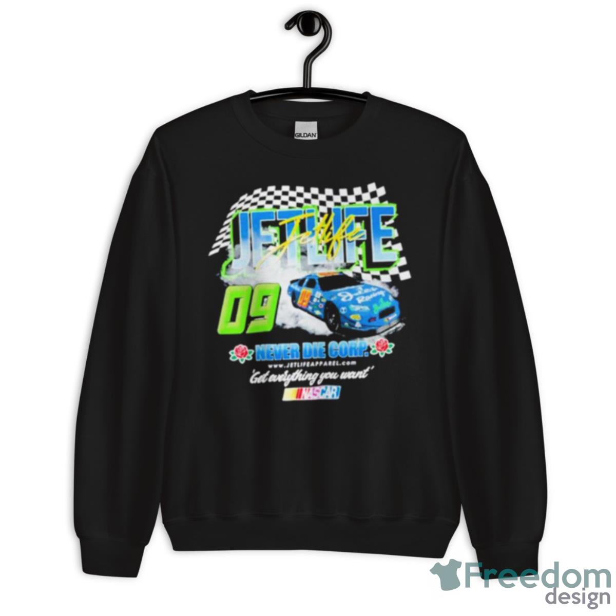 Jet Life X Nascar Stock Car Never Die Corp Shirt - Unisex Crewneck Sweatshirt