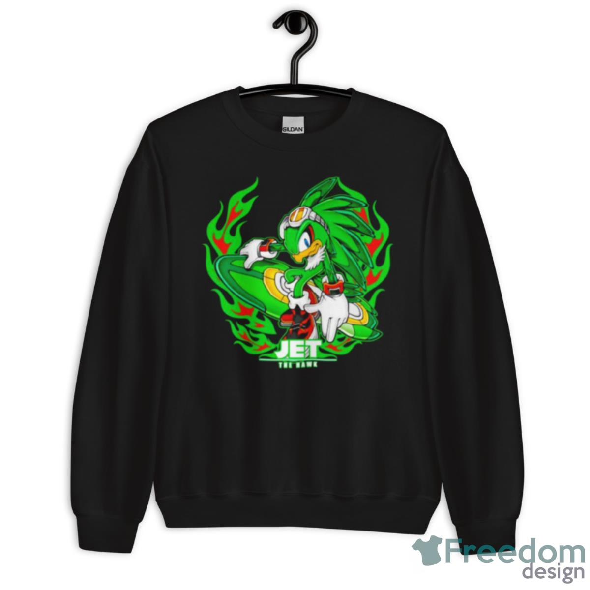 Jet The Hawk Green Flame Shirt - Unisex Crewneck Sweatshirt