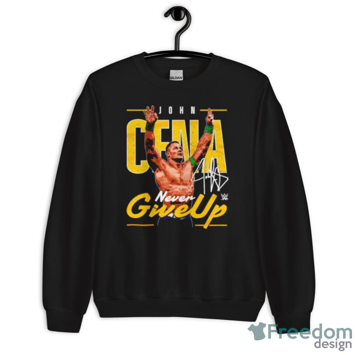 John Cena Never Give Up Signature Shirt - Unisex Crewneck Sweatshirt