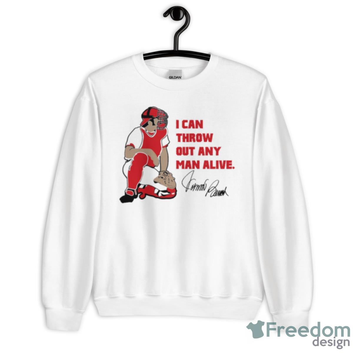 Johnny Bench I Can Throw Out Any Man Alive Shirt - Unisex Heavy Blend Crewneck Sweatshirt