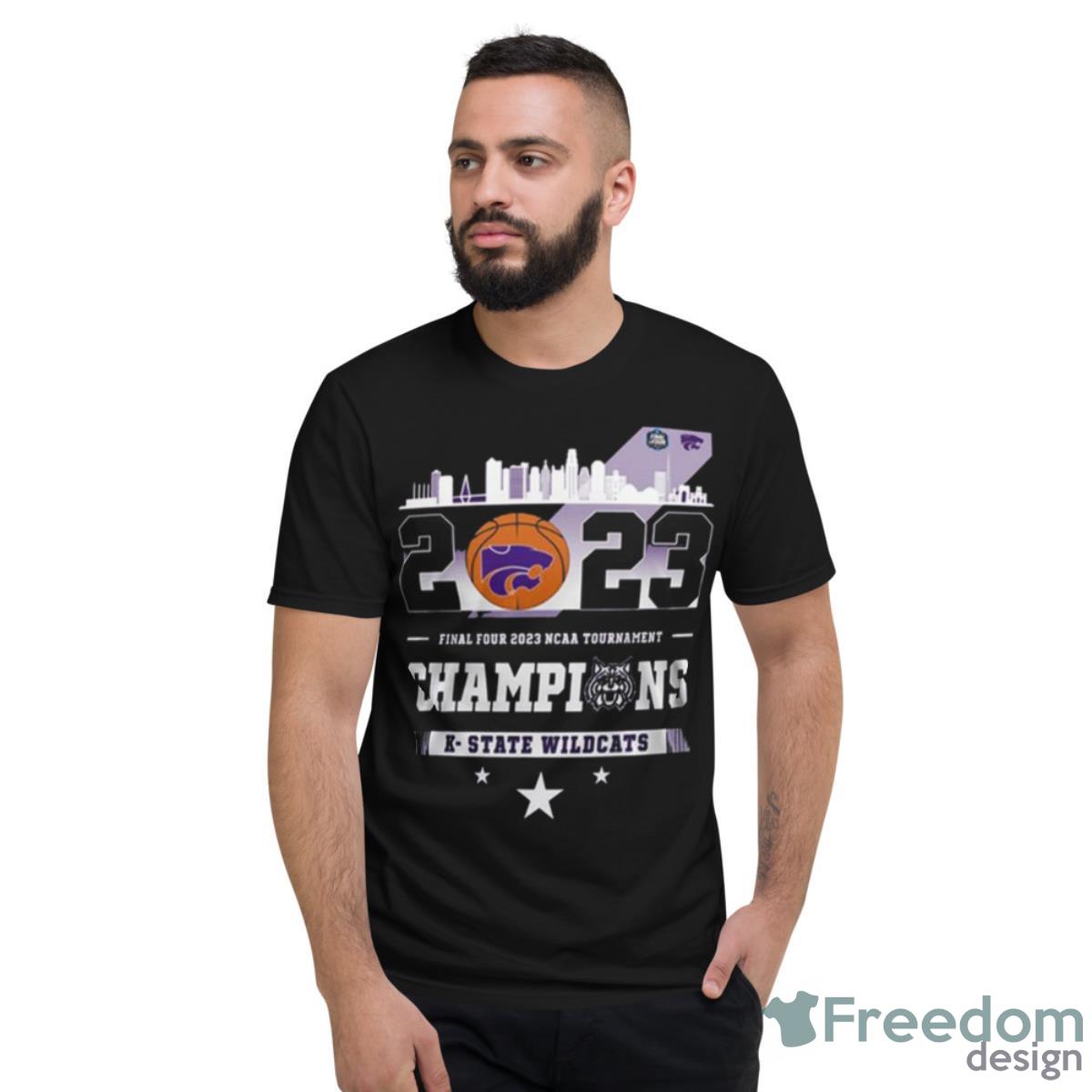 K State Wildcats City Skyline Final Four 2023 NCAA Tournament Champions Shirt - Short Sleeve T-Shirt