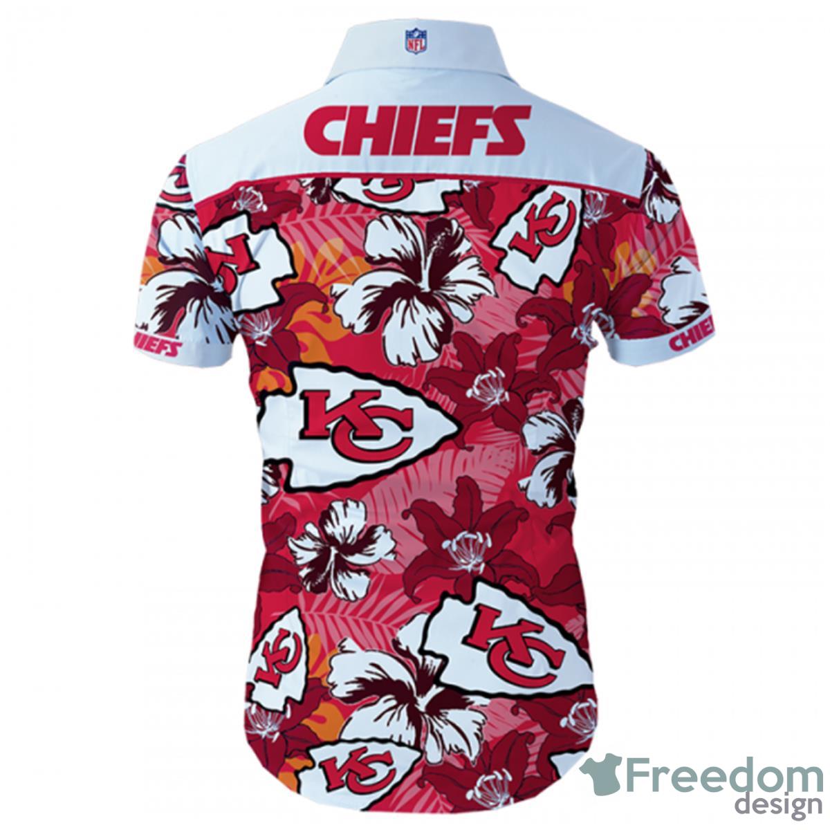 Kansas City Chiefs Hawaiian Shirt Tropical Flower Short Sleeve Product Photo 2