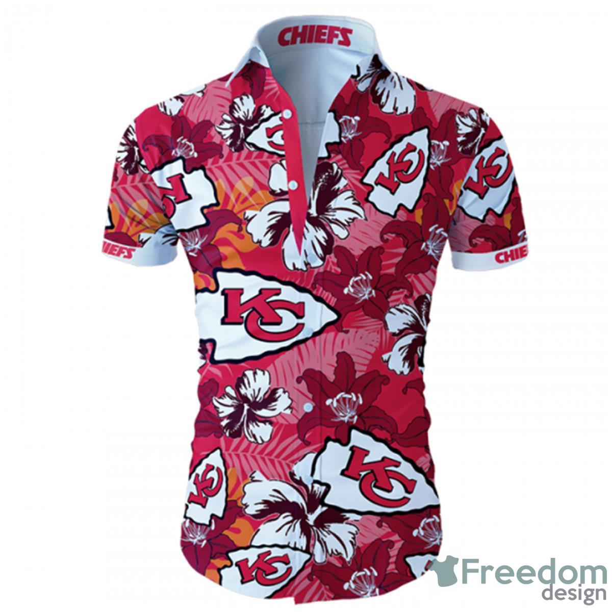 Kansas City Chiefs Hawaiian Shirt Tropical Flower Short Sleeve Product Photo 1