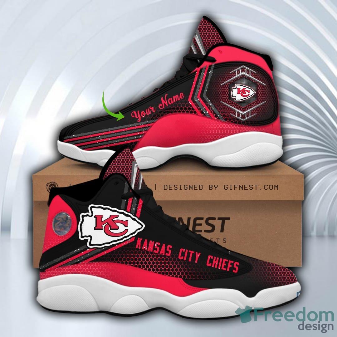 Personalized Kansas City Chiefs Nfl Custom Black Red Air Jordan 13