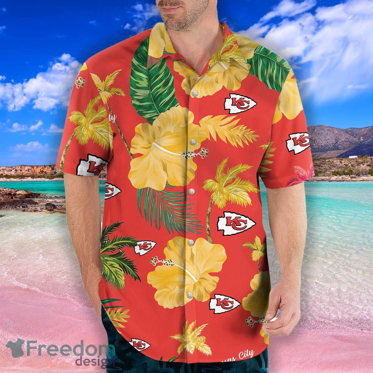 NFL Kansas City Chiefs Hibiscus Flower Red 3D Hawaiian Shirt For