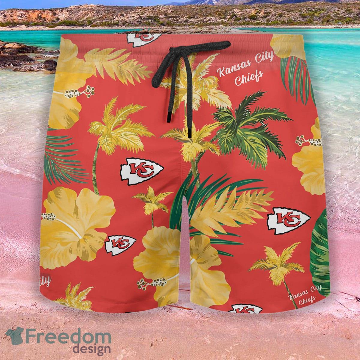 Kansas City Chiefs Hawaiian Shirt Yellow Hibiscus Flower Best Beach Gift