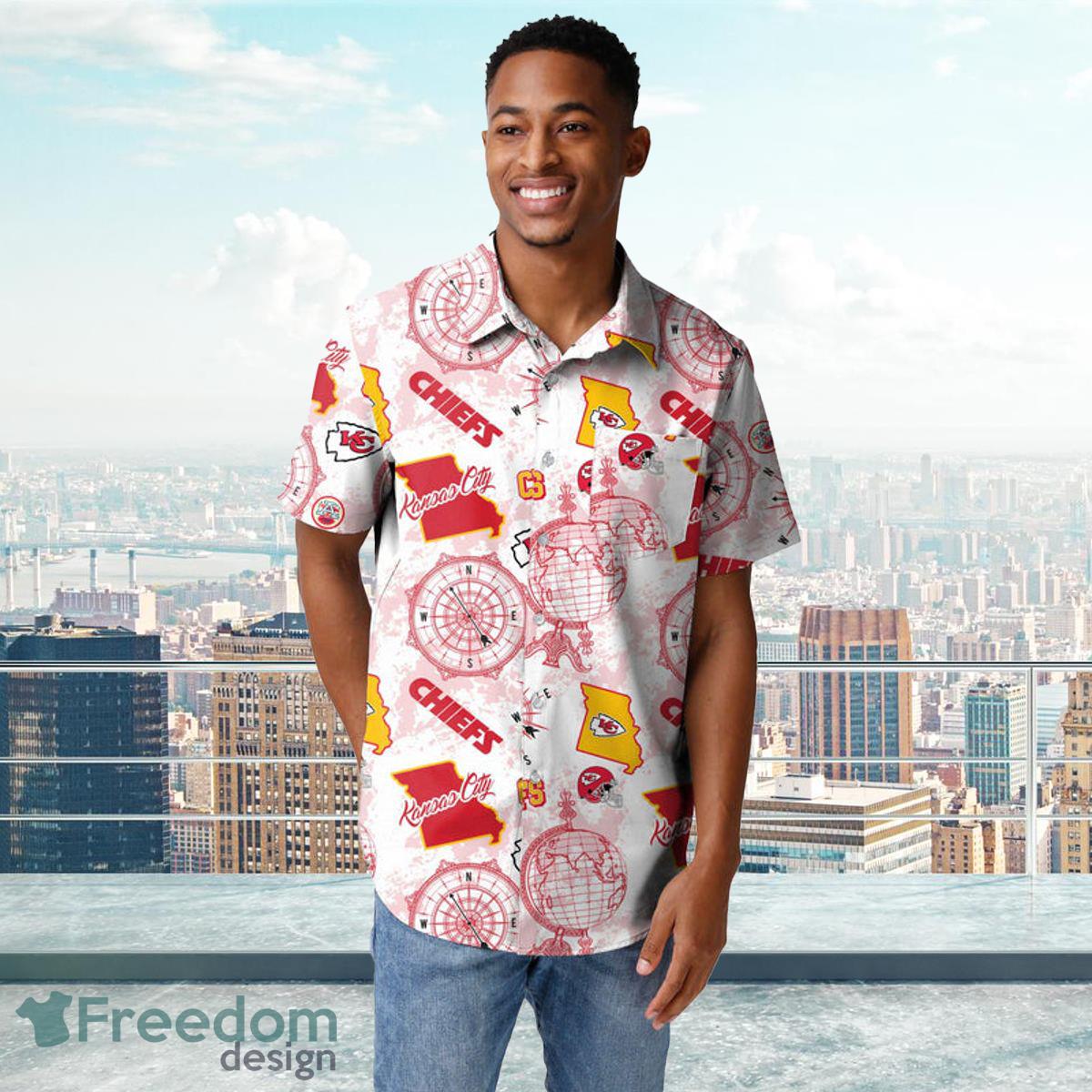 Kansas City Chiefs Nfl Mens Floral Button Up print for mens