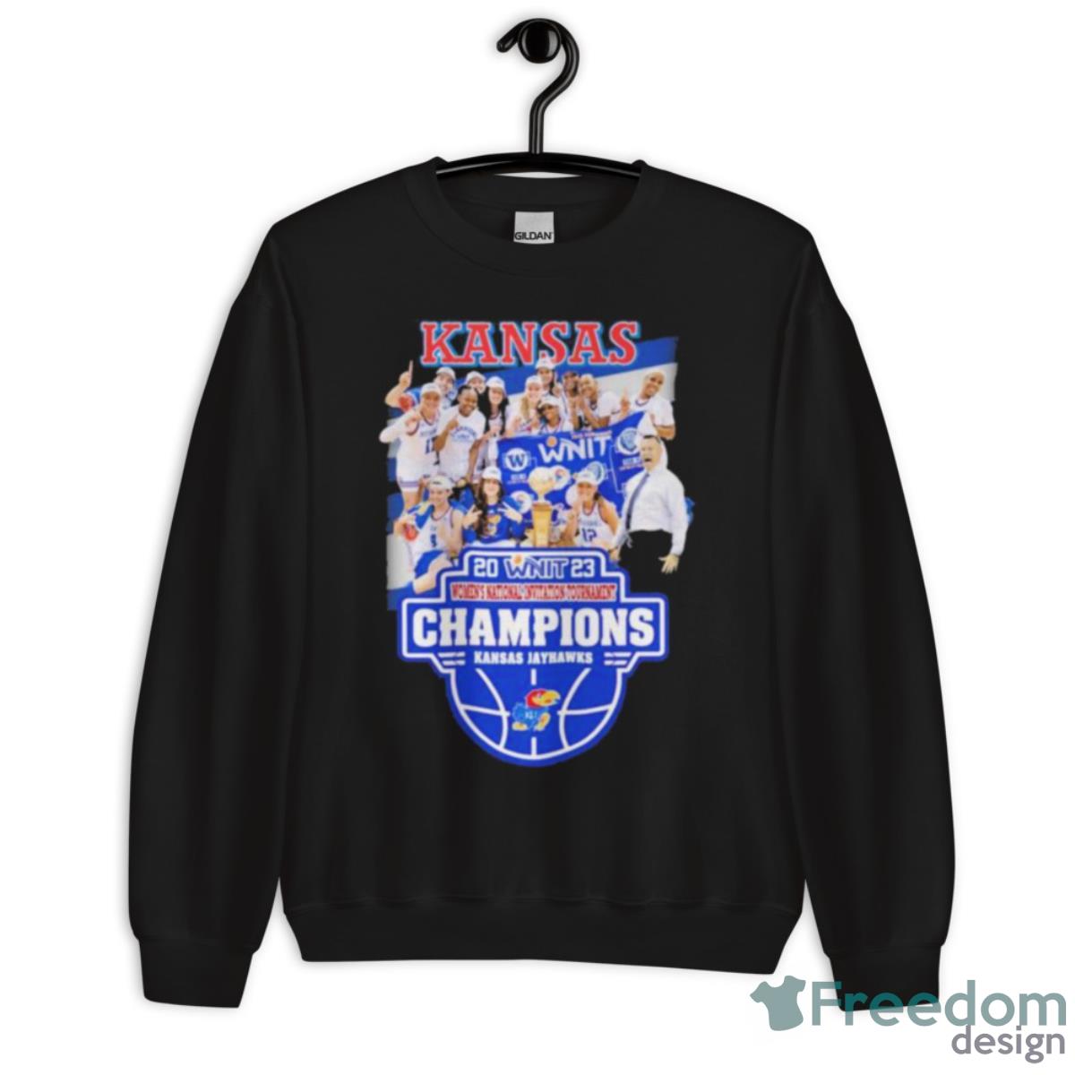 Kansas Jayhawks Teams 2023 WNIT Women’s National Invitation Tournament Champions Shirt - Unisex Crewneck Sweatshirt