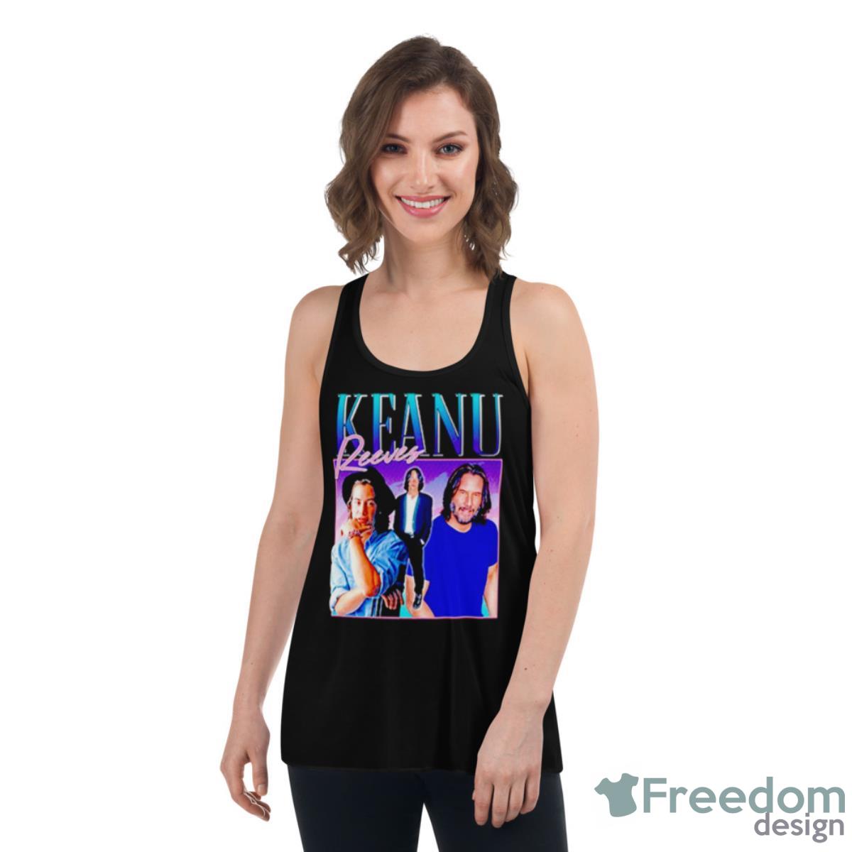 Keanu Reeves Homage Vintage Shirt - Womens Flowy Racerback Tank Keanu Reeves Homage Vintage Shirt - Womens Flowy Racerback Tank