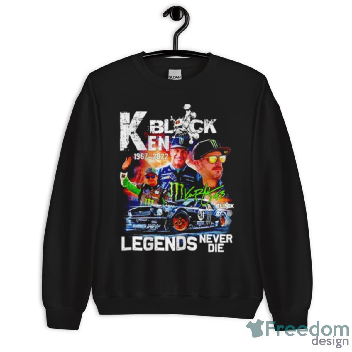 Ken Block 1967 2023 Legend Never Die Signatures Shirt - Unisex Crewneck Sweatshirt