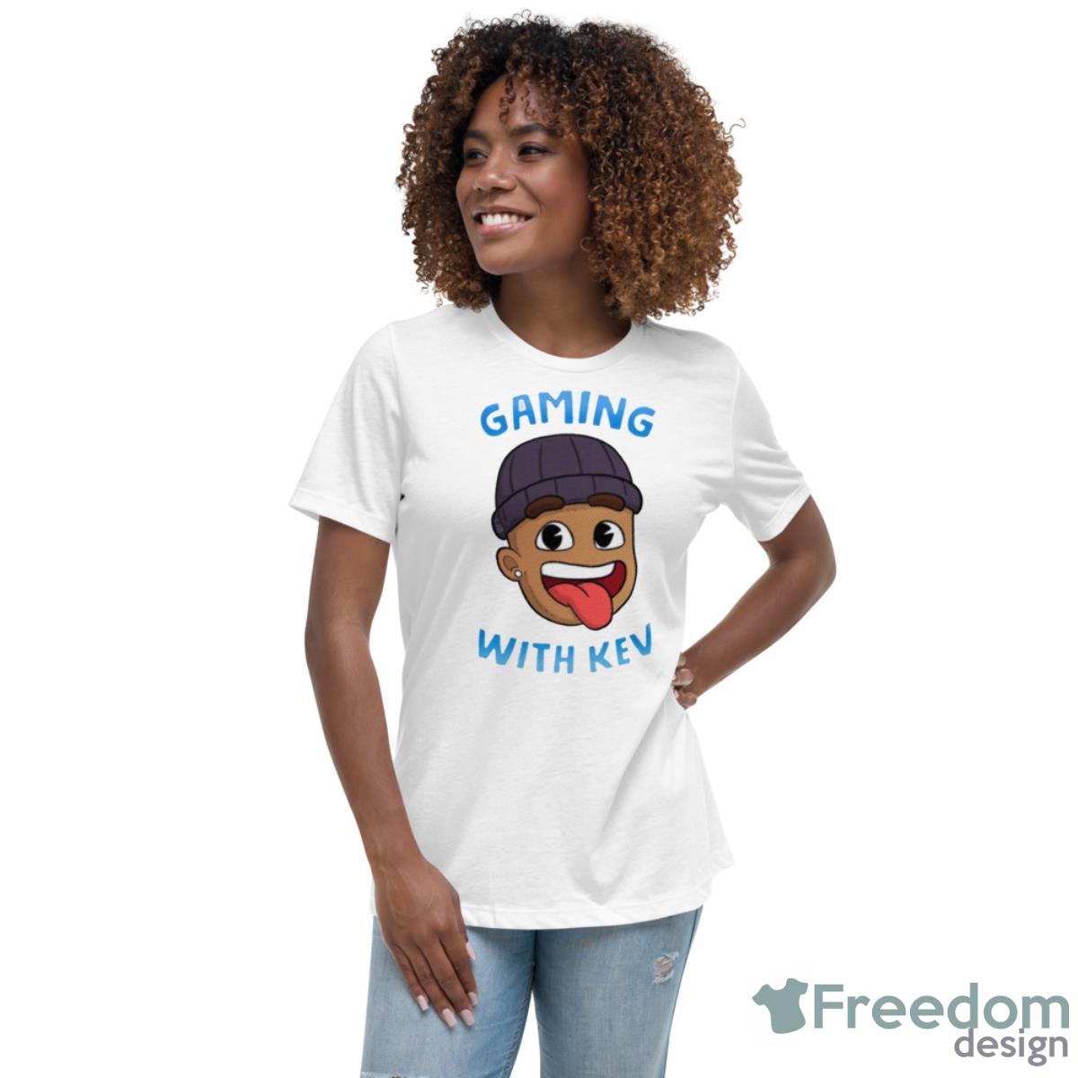 Kev Face Cartoon Gaming With Kev Shirt - Womens Relaxed Short Sleeve Jersey Tee Kev Face Cartoon Gaming With Kev Shirt - Womens Relaxed Short Sleeve Jersey Tee