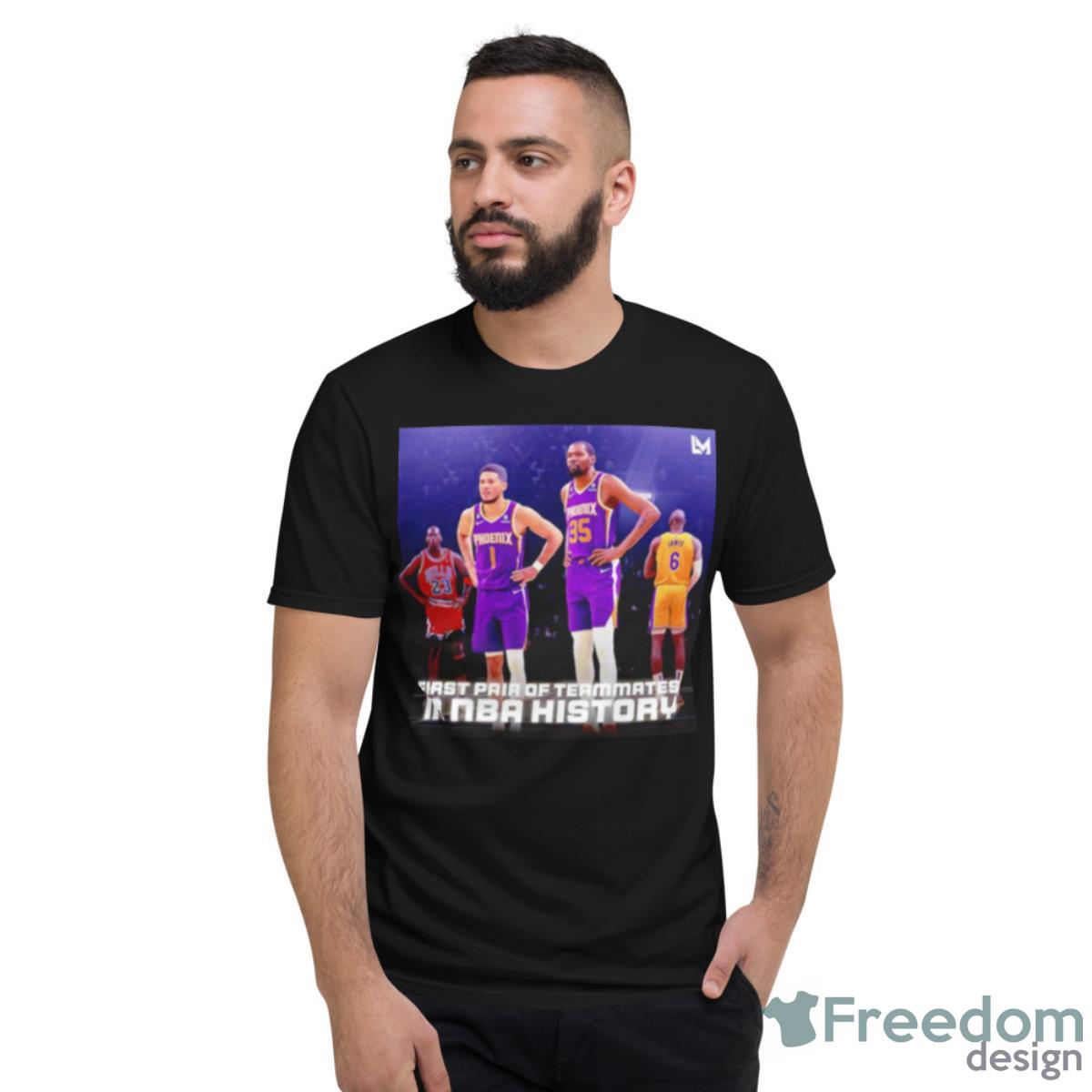 Kevin Durant And Devin Booker First Pair Of Teammates In NBA History Shirt - Short Sleeve T-Shirt