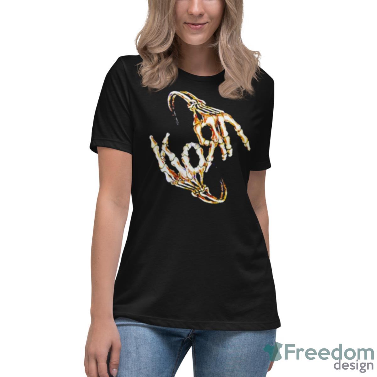 Korn Skeleton Fingers Logo Shirt - Womens Relaxed Short Sleeve Jersey Tee Korn Skeleton Fingers Logo Shirt - Womens Relaxed Short Sleeve Jersey Tee