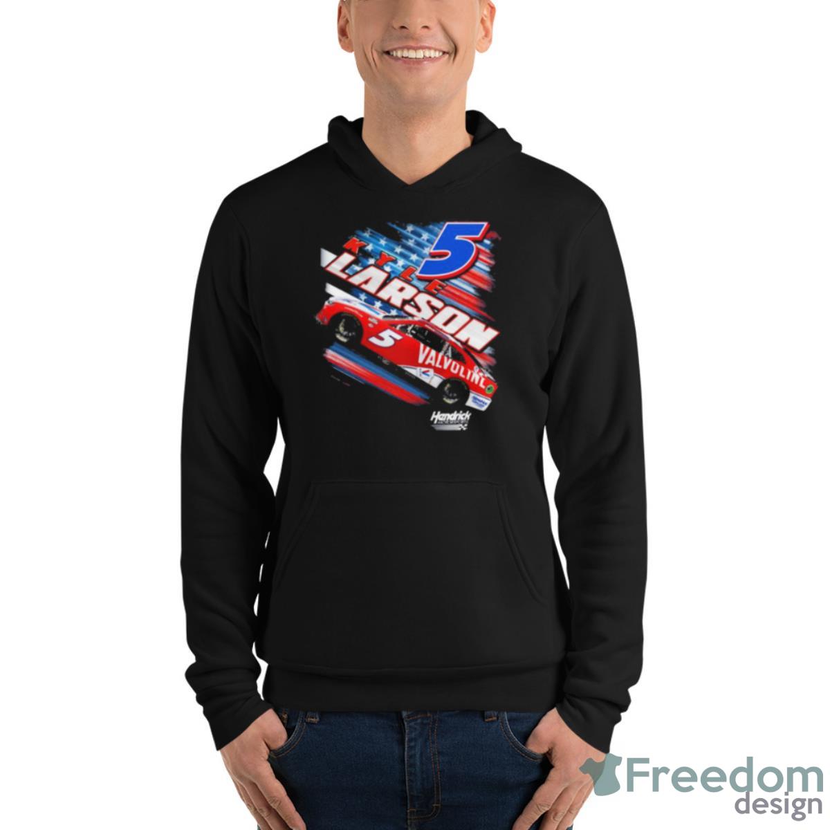 Kyle Larson #5 2023 Valvoline Patriotic Fuel Shirt - Unisex Fleece Pullover Hoodie Kyle Larson #5 2023 Valvoline Patriotic Fuel Shirt - Unisex Fleece Pullover Hoodie