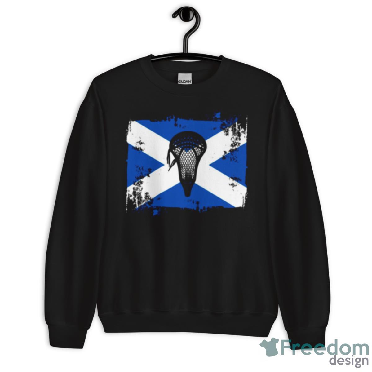 Lacrosse Flag With Stickhead Scotland Shirt - Unisex Crewneck Sweatshirt