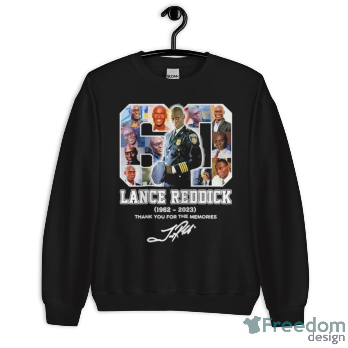 Lance Reddick 1962 2023 Thank You For The Memories Sigantures Shirt - Unisex Crewneck Sweatshirt