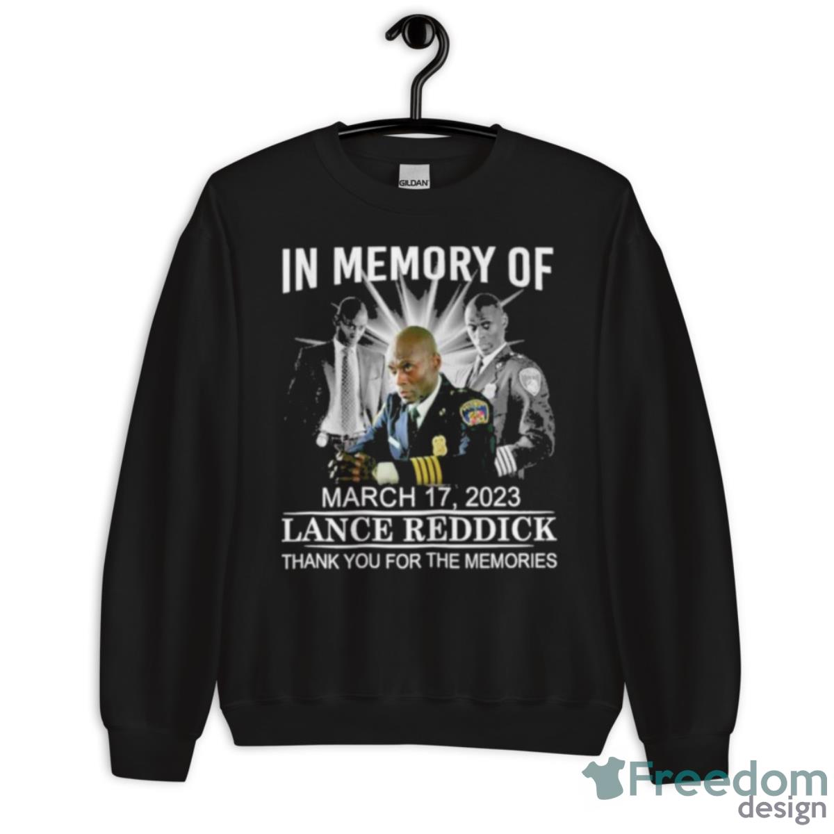 Lance Reddick In Memory Of March 17 2023 Thank You For The Memories Shirt - Unisex Crewneck Sweatshirt